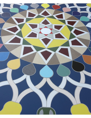 Mosaici Guizzo Targhetta in Acciaio inciso_15x15 cm_Tema Albero della Vita 